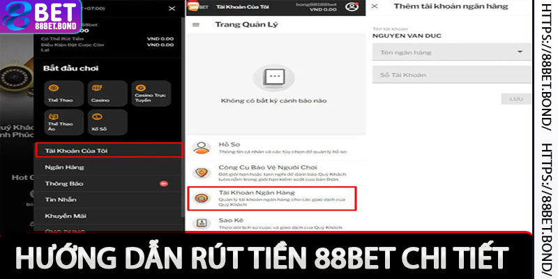 Chi tiết các bước rút tiền 88bet